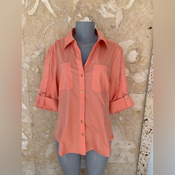 Zac & Rachel Tops - Zac & Rachel Peach Button-Down Shirt